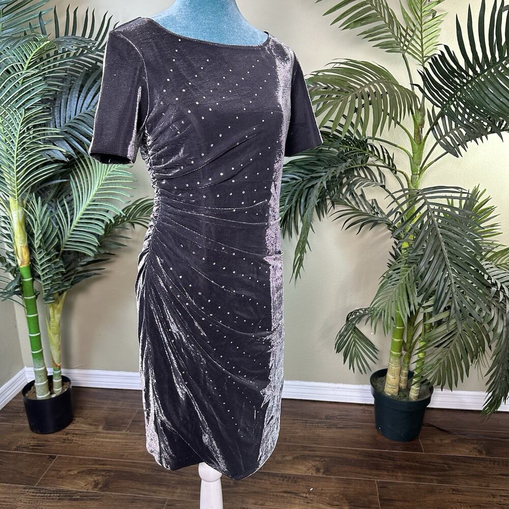 Catherine Malandrino Dress Women 8 Lara 2010 Stretch Shimmer Metalic Mesh
